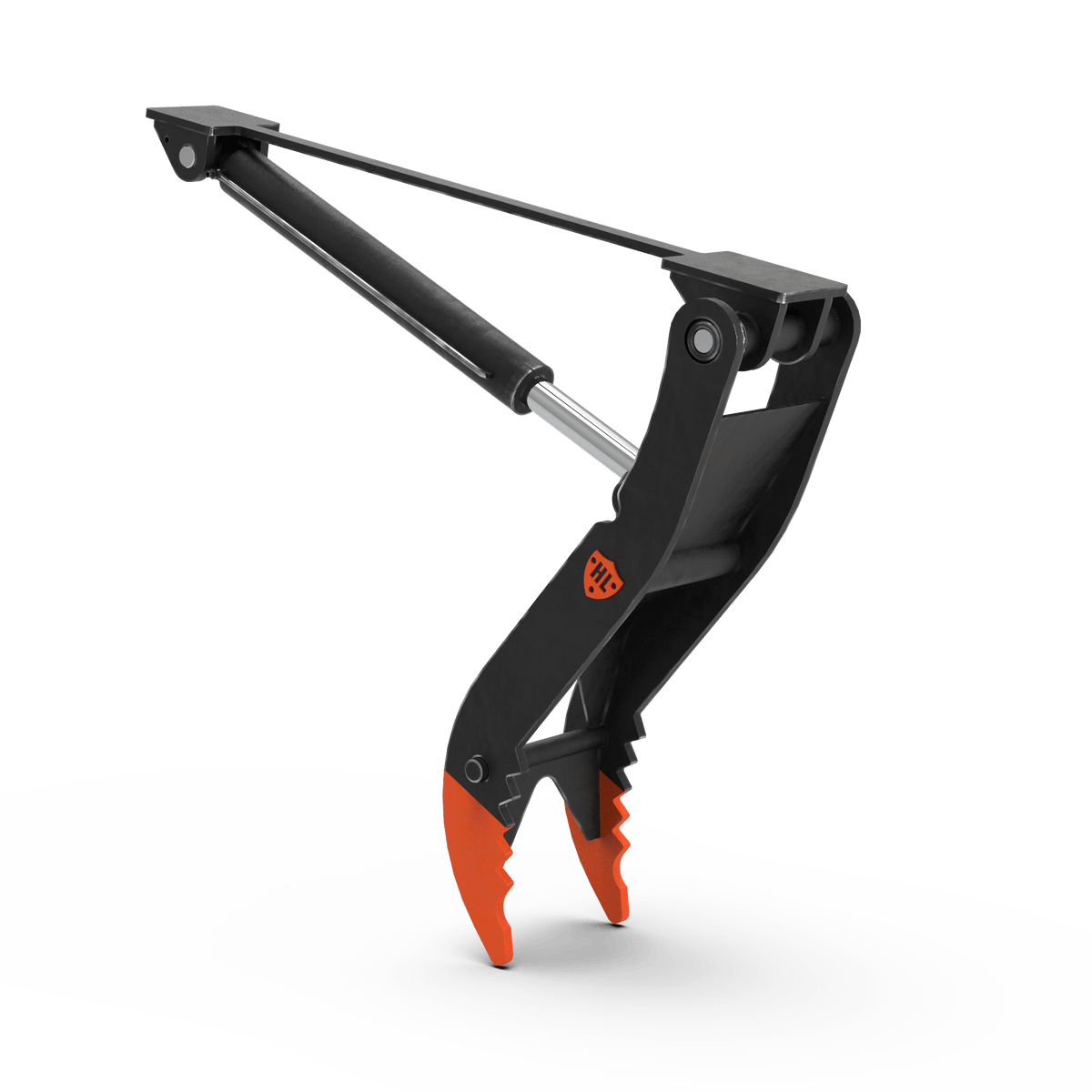 6-8 Tonne Hydraulic Excavator Thumb attachment with black and orange design for enhanced excavator utility.