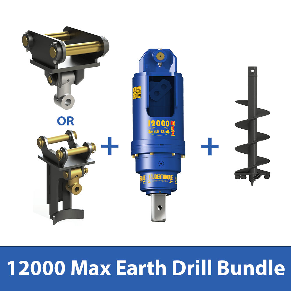 Auger Torque 12000 Max Earth Drill Bundle components including drill and accessories.