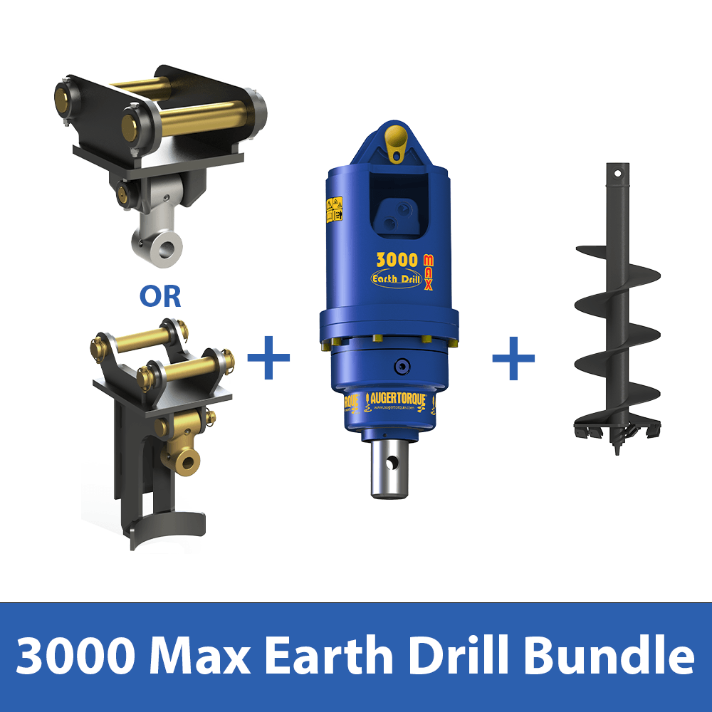 Auger Torque 3000 Max Earth Drill Bundle components including drill motor and augers.