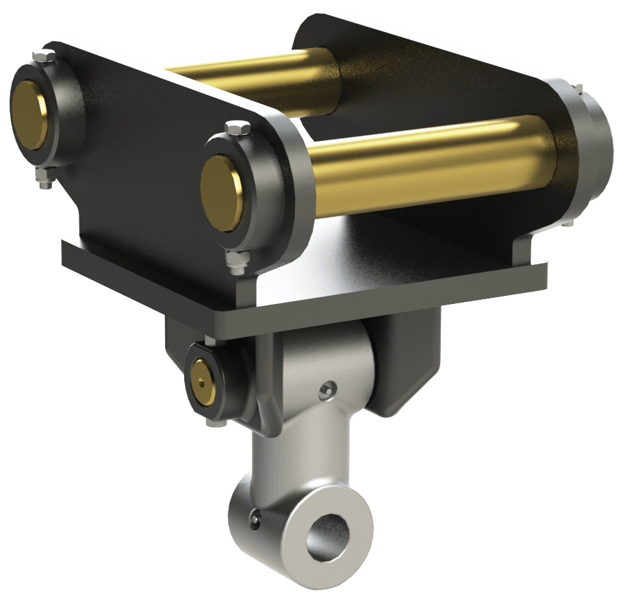 Auger Torque 20000 to 25000MAX - Hitch with double pin design for heavy-duty excavator applications.