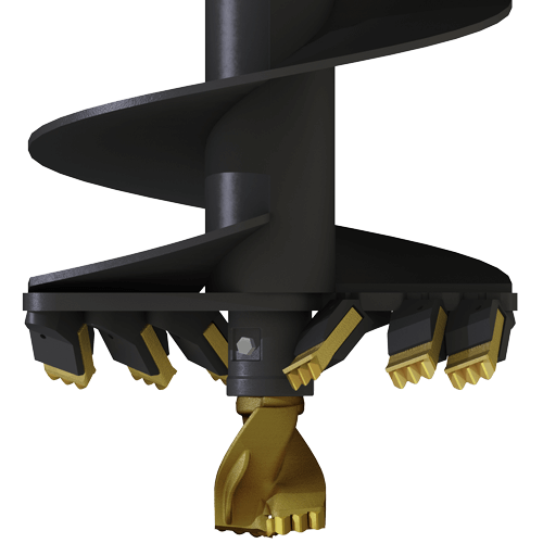 Auger S5- 75mm Sq- Length 1500mm with high-grade steel and drilling teeth for efficient performance.