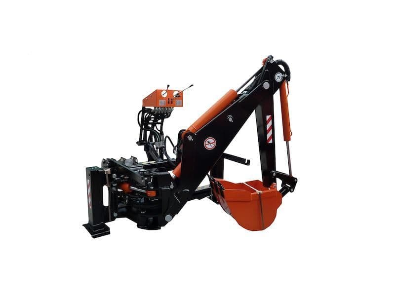 Kovaco Backhoe Bucket attachment for digging canals and trenches with hydraulic capabilities.